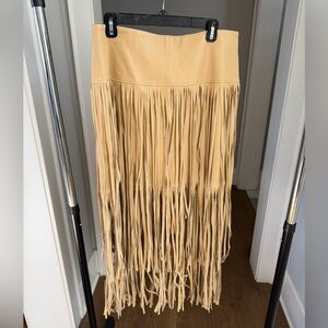 NWT - L’AGENCE Faux Leather Fringe Skirt